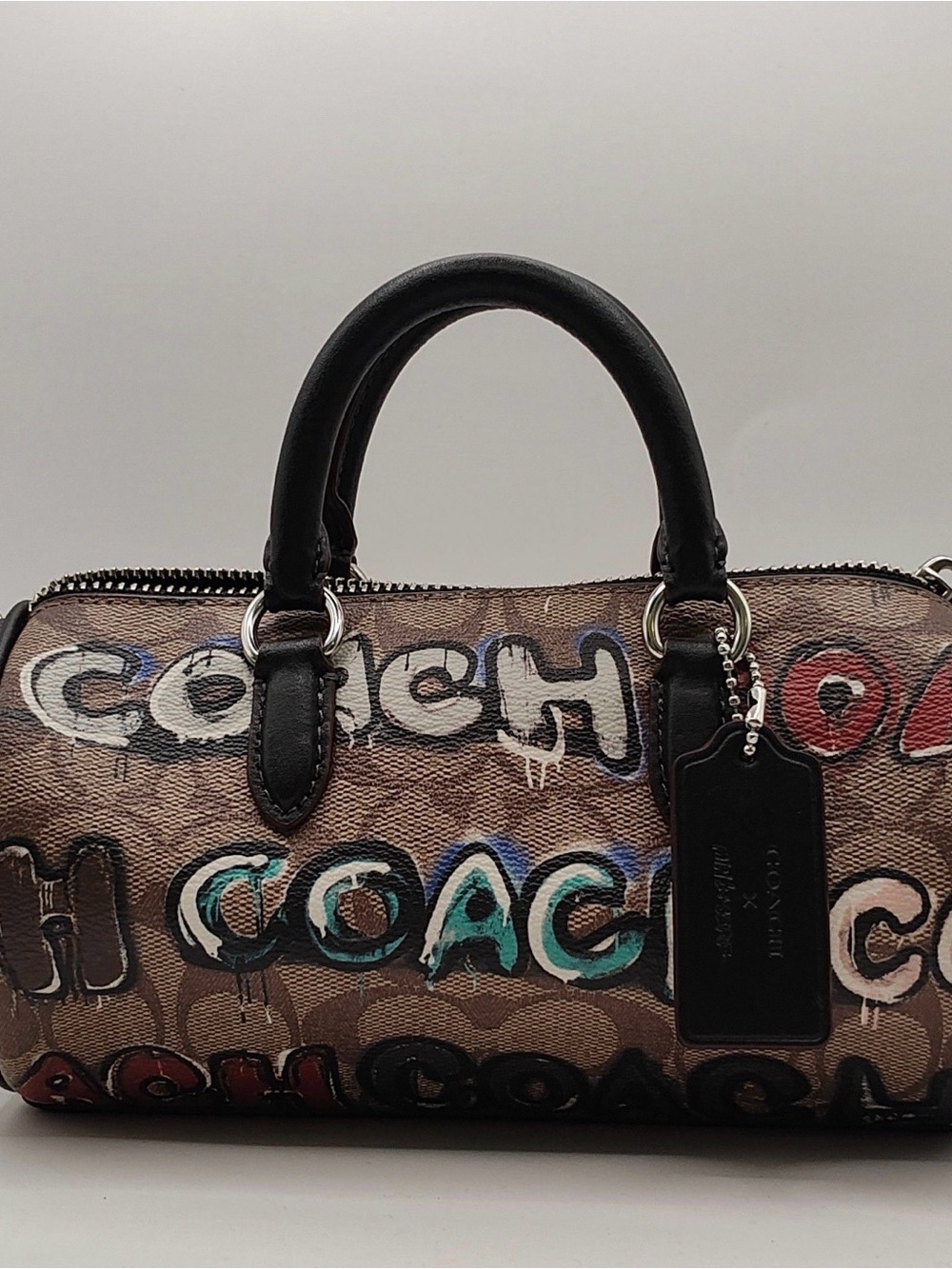 Coach Graffiti Signature Mini Satchel - Brown, Black, Teal, Red